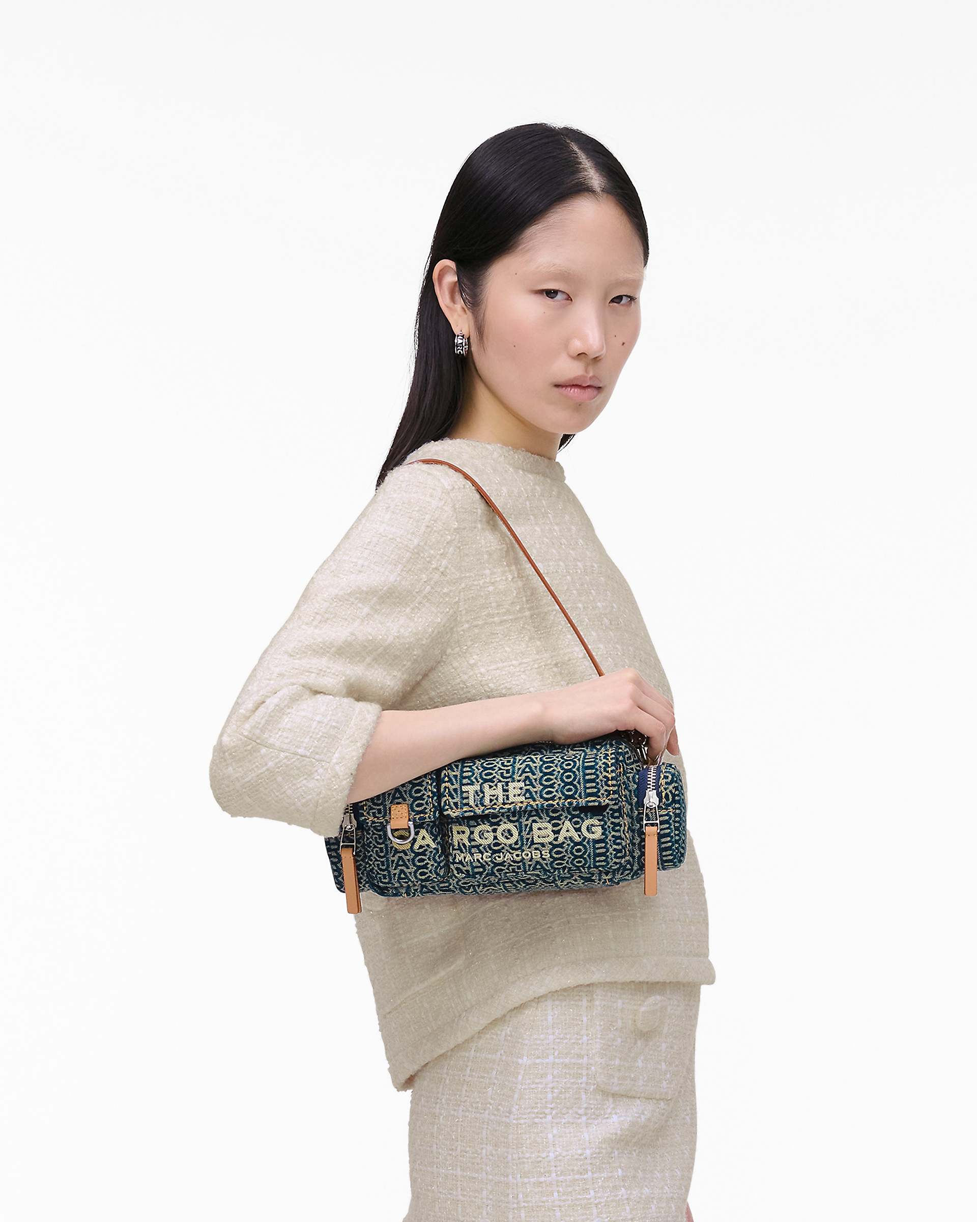 The Cargo Monogram Denim Shoulder Bag - Sun Faded Denim | Marc Jacobs for sale