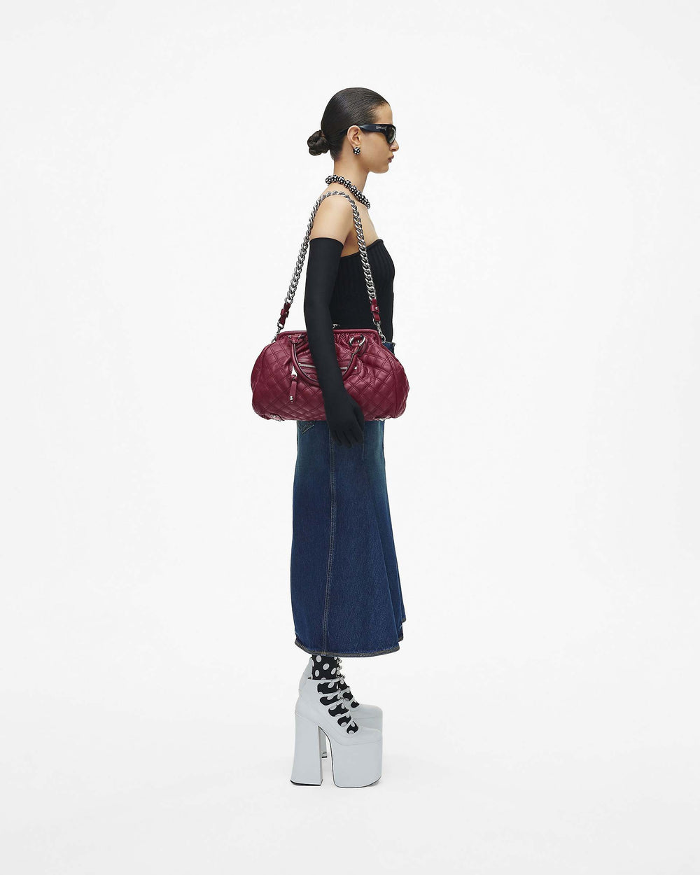 Re-Edition Quilted Leather Stam Bag - Cherry | Marc Jacobs on sale