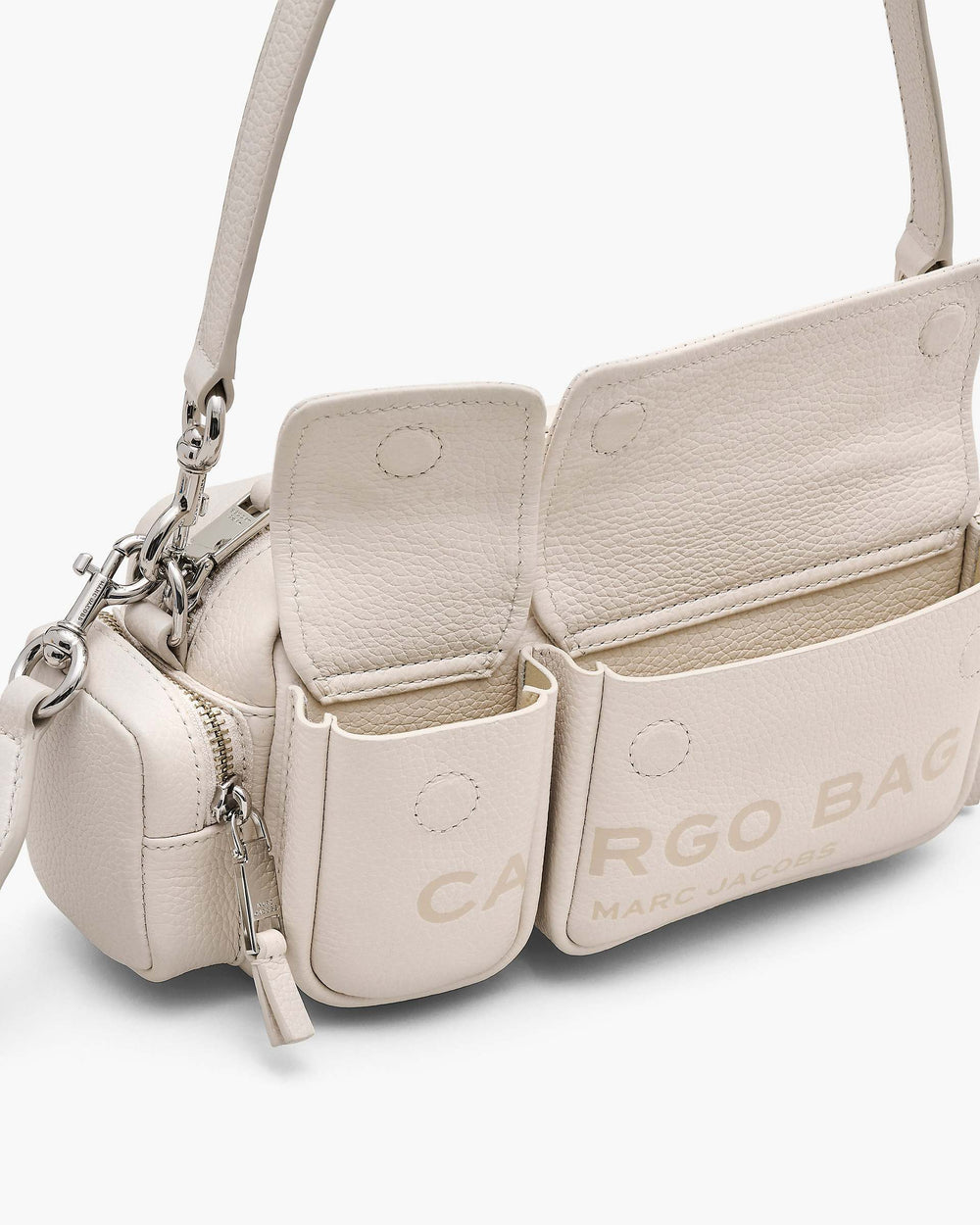 The Leather Cargo Bag - Cotton/Silver | Marc Jacobs US