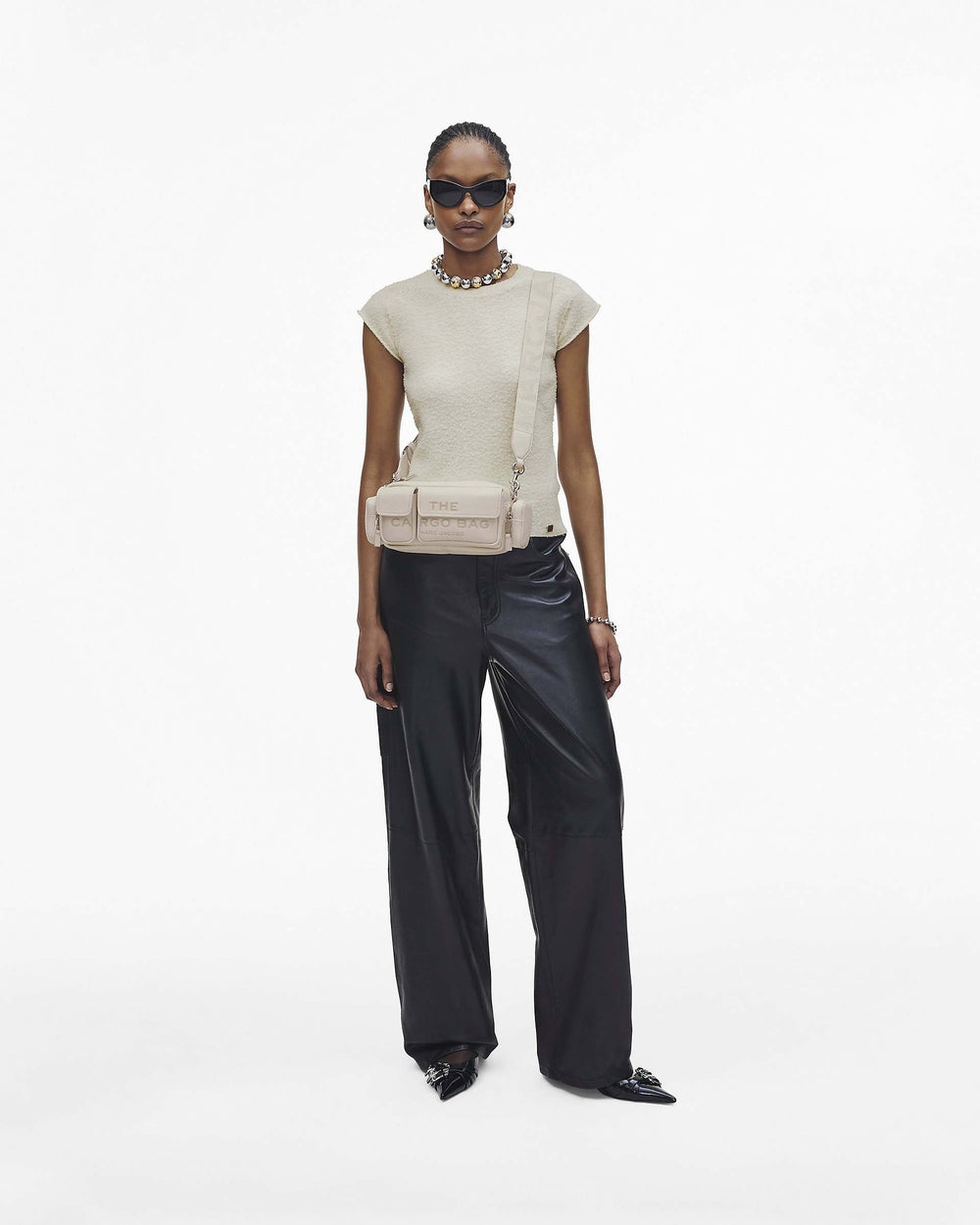 The Leather Cargo Bag - Cotton/Silver | Marc Jacobs US