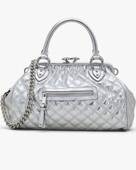 Re-Edition Quilted Metallic Leather Stam Bag - Silver | Marc Jacobs discount
