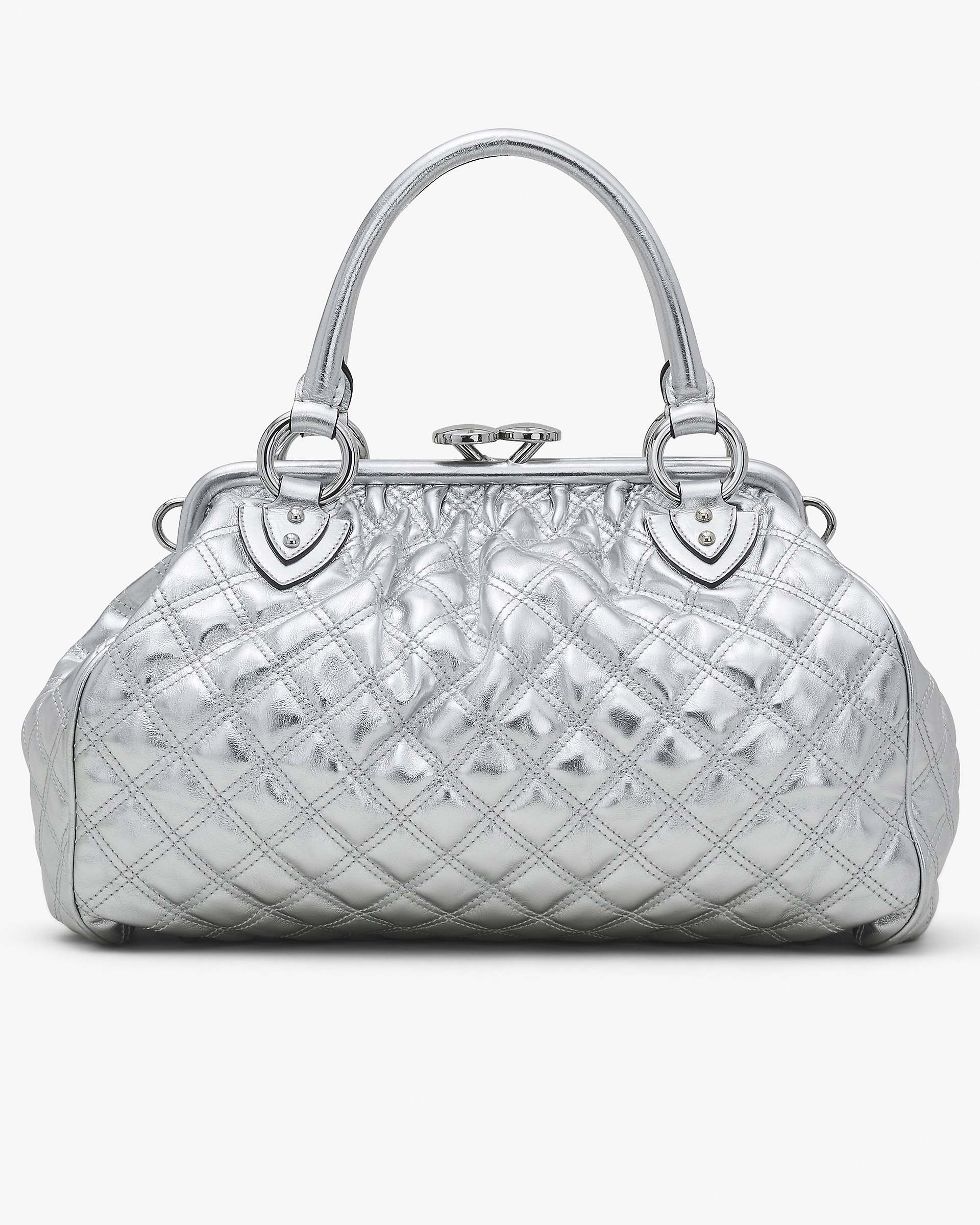 Re-Edition Quilted Metallic Leather Stam Bag - Silver | Marc Jacobs discount