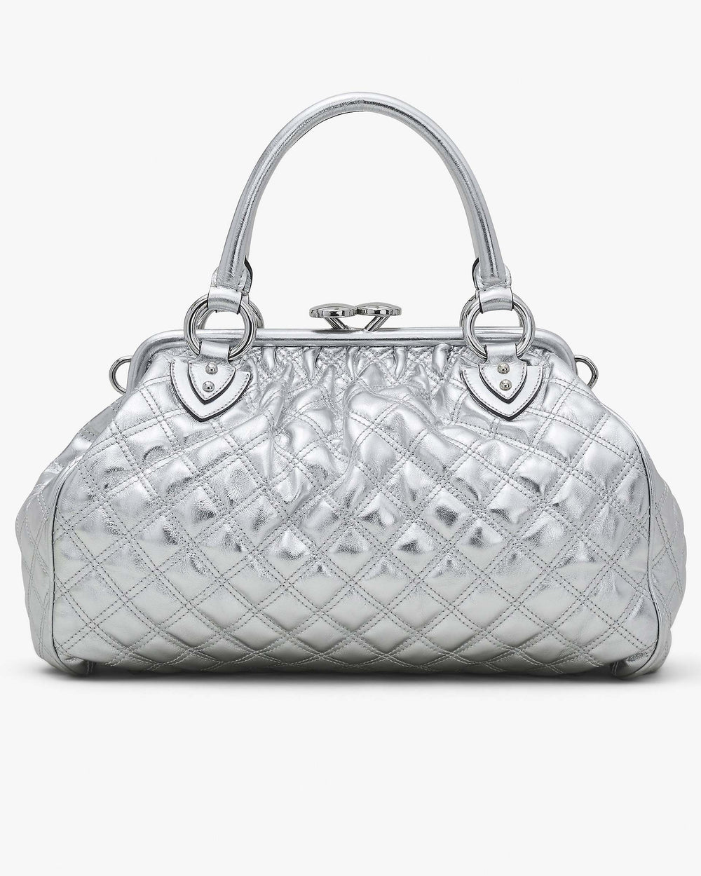 Re-Edition Quilted Metallic Leather Stam Bag - Silver | Marc Jacobs discount