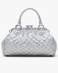 Re-Edition Quilted Metallic Leather Stam Bag - Silver | Marc Jacobs discount