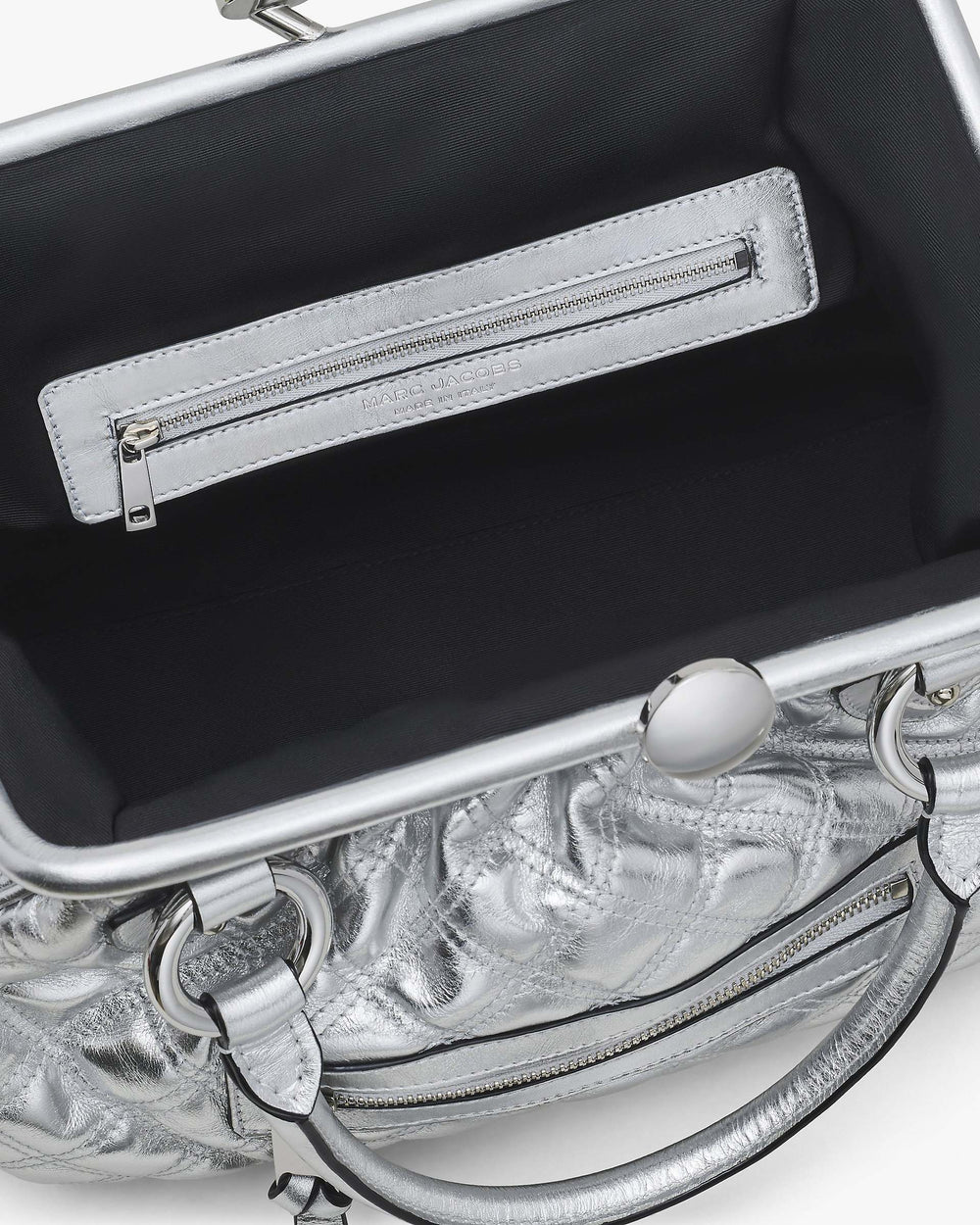 Re-Edition Quilted Metallic Leather Stam Bag - Silver | Marc Jacobs discount
