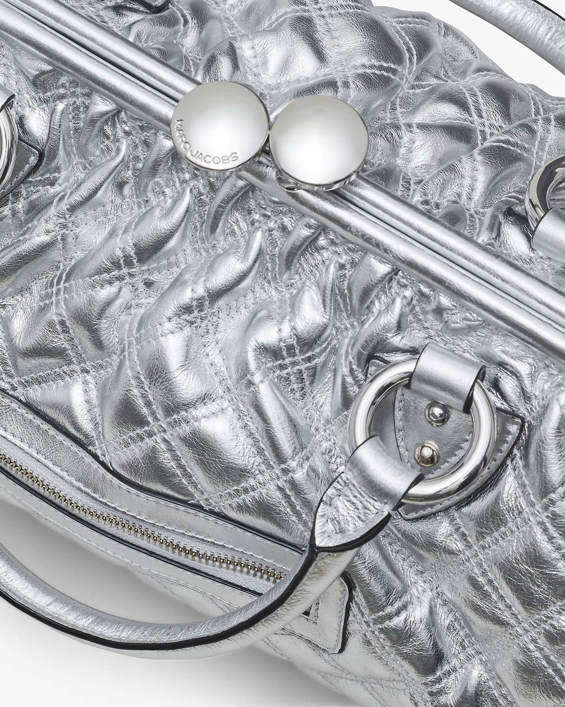 Re-Edition Quilted Metallic Leather Stam Bag - Silver | Marc Jacobs discount