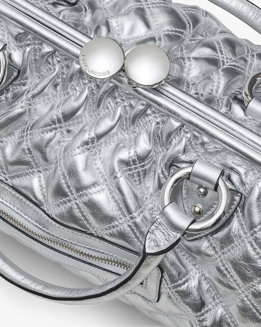 Re-Edition Quilted Metallic Leather Stam Bag - Silver | Marc Jacobs discount