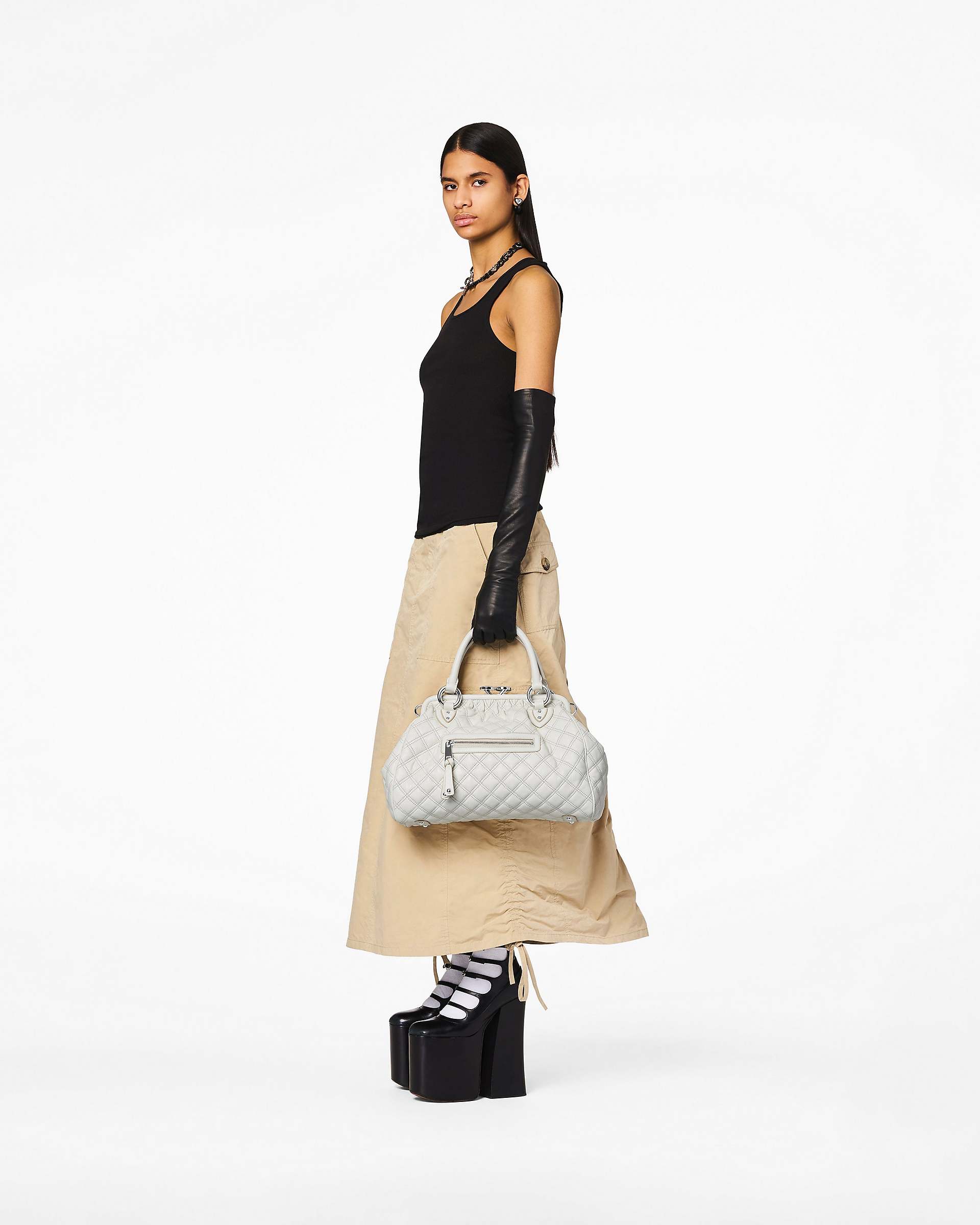 Re-Edition Quilted Leather Stam Bag - Cloud White | Marc Jacobs online