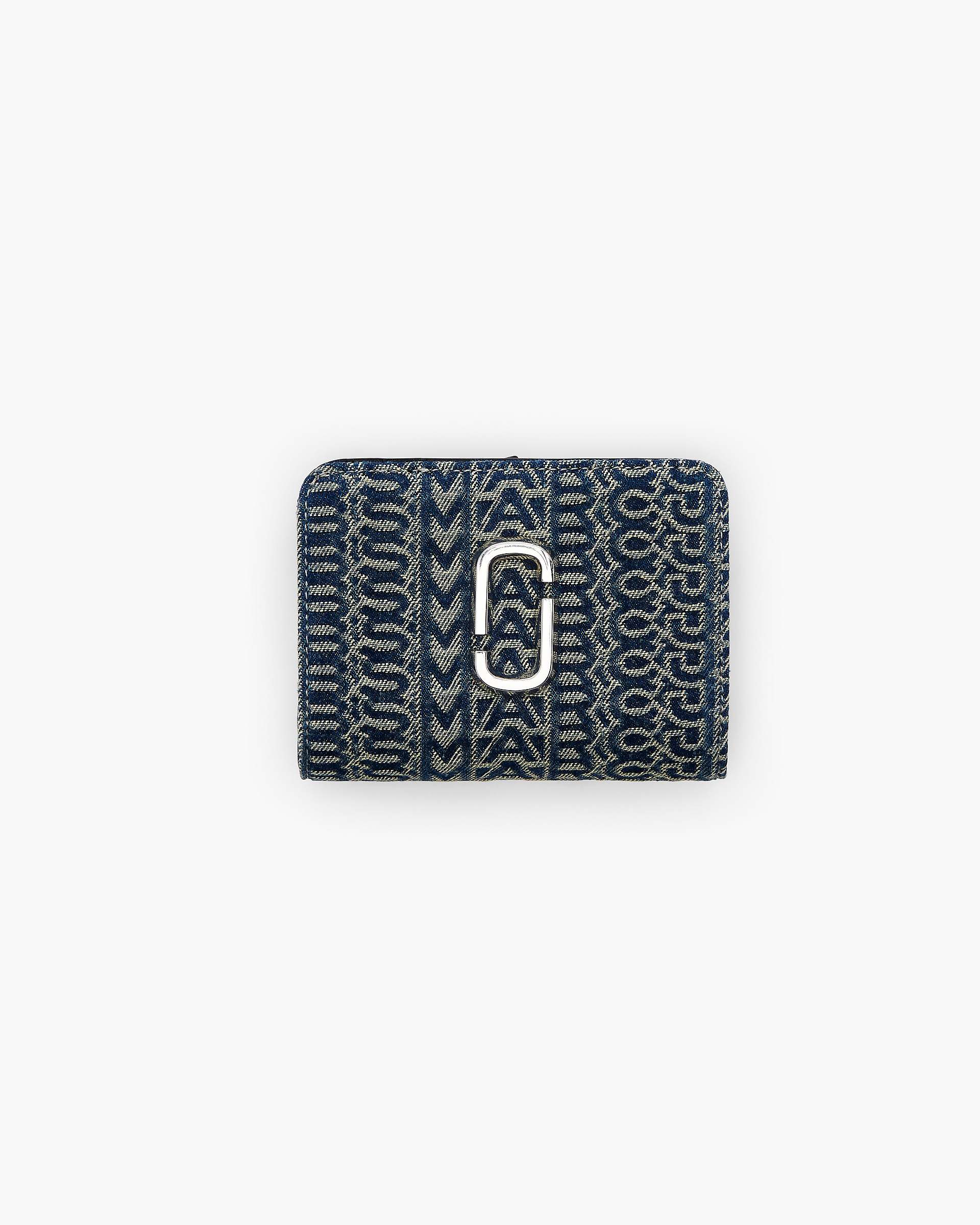 The Monogram Denim J Marc Mini Compact Wallet - Sun Faded Denim | Marc Jacobs online