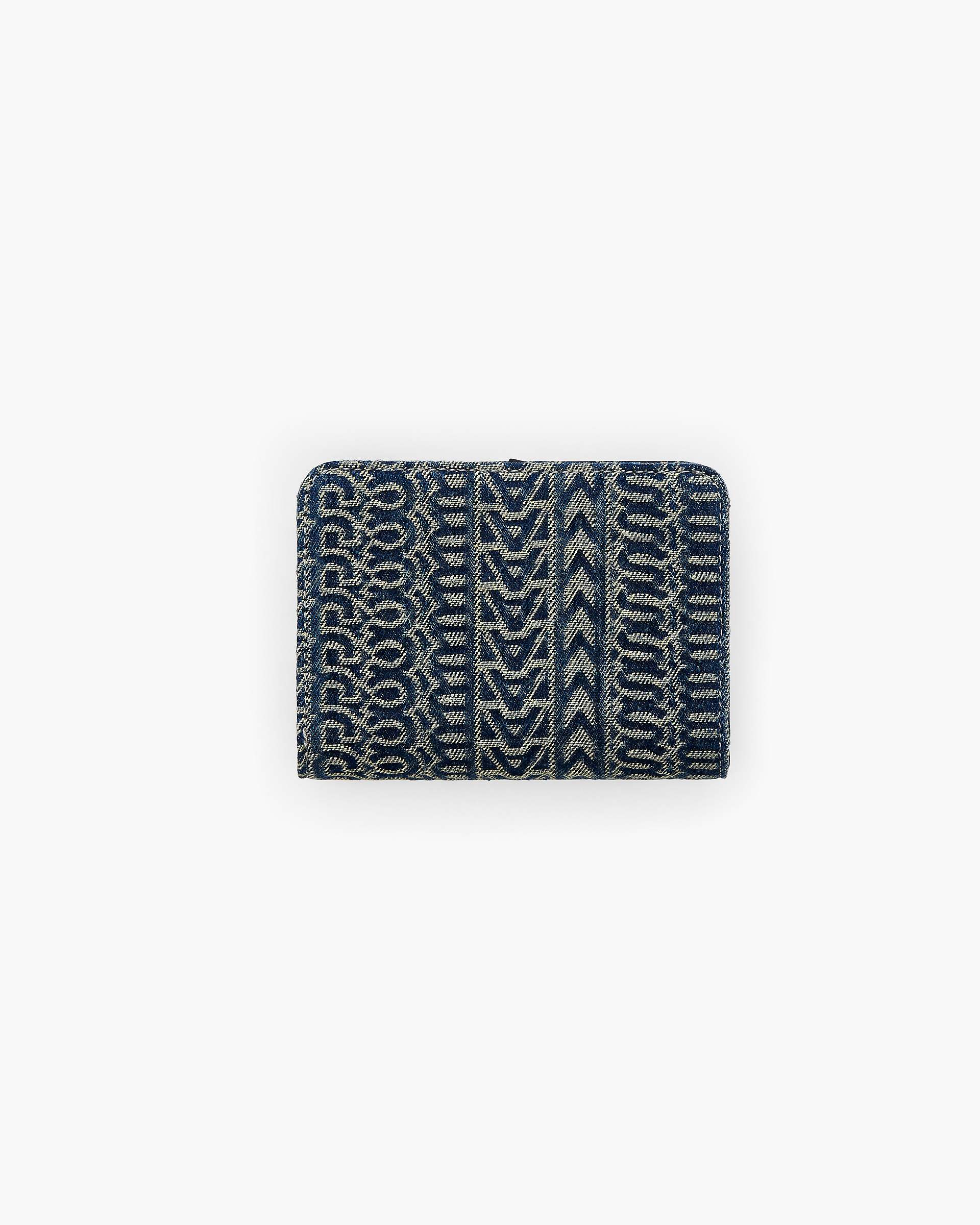 The Monogram Denim J Marc Mini Compact Wallet - Sun Faded Denim | Marc Jacobs online
