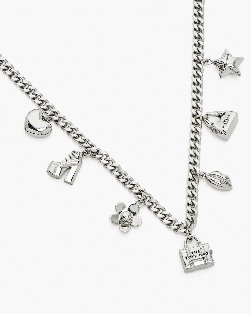 The Mini Icon Charm Necklace - Light Antique Silver | Marc Jacobs online