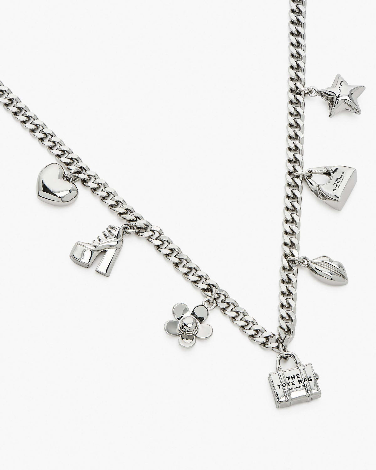 The Mini Icon Charm Necklace - Light Antique Silver | Marc Jacobs online