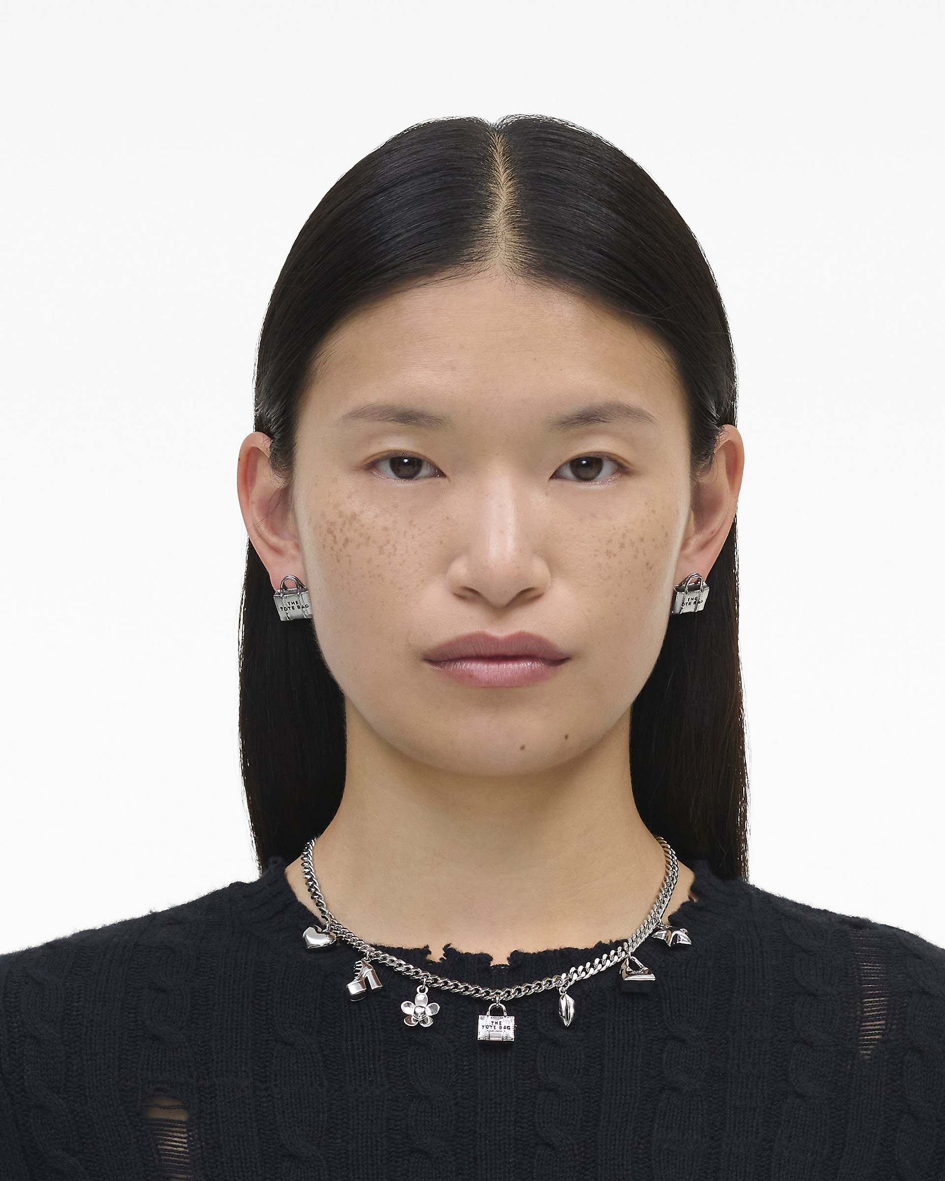 The Mini Icon Charm Necklace - Light Antique Silver | Marc Jacobs online