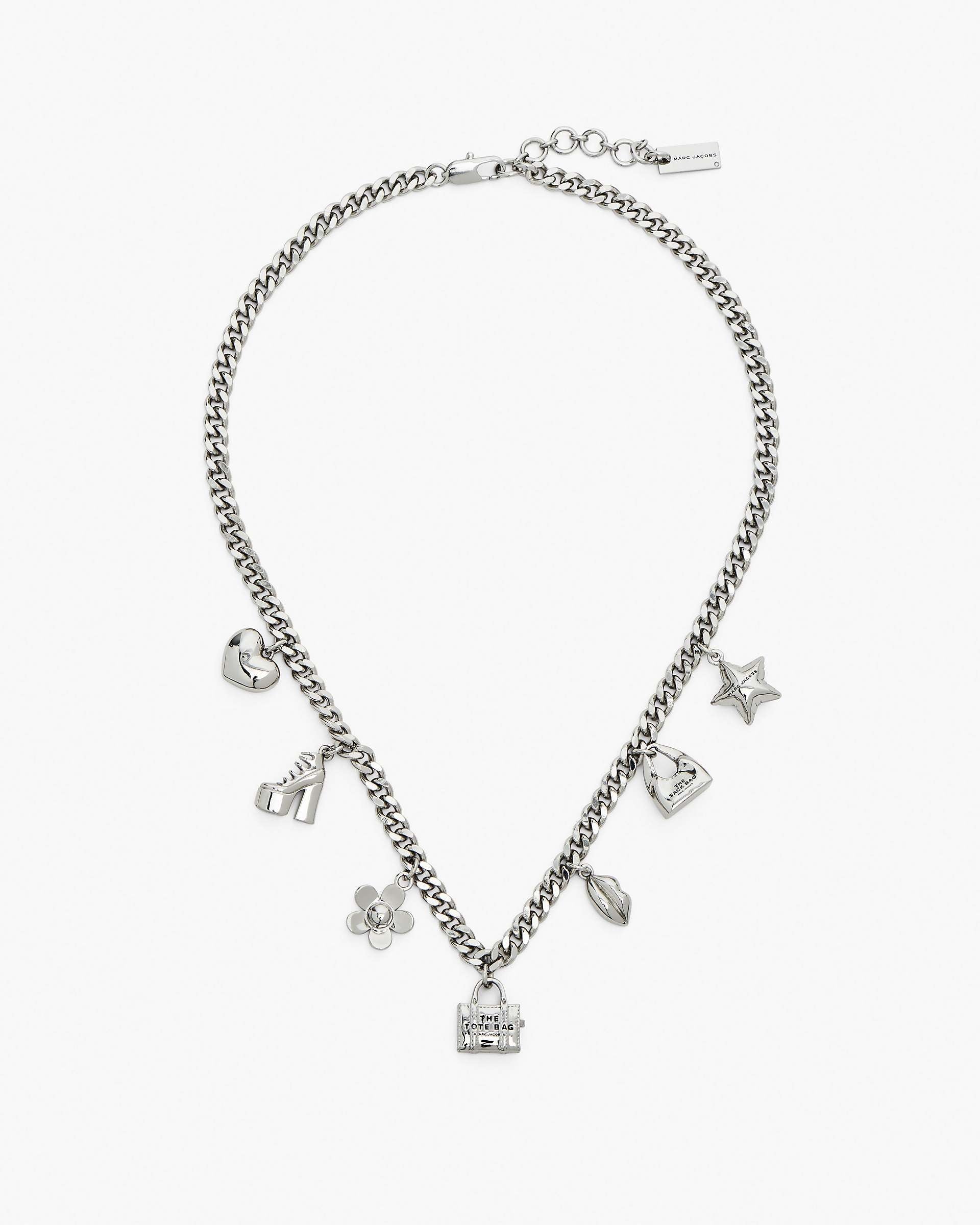 The Mini Icon Charm Necklace - Light Antique Silver | Marc Jacobs online