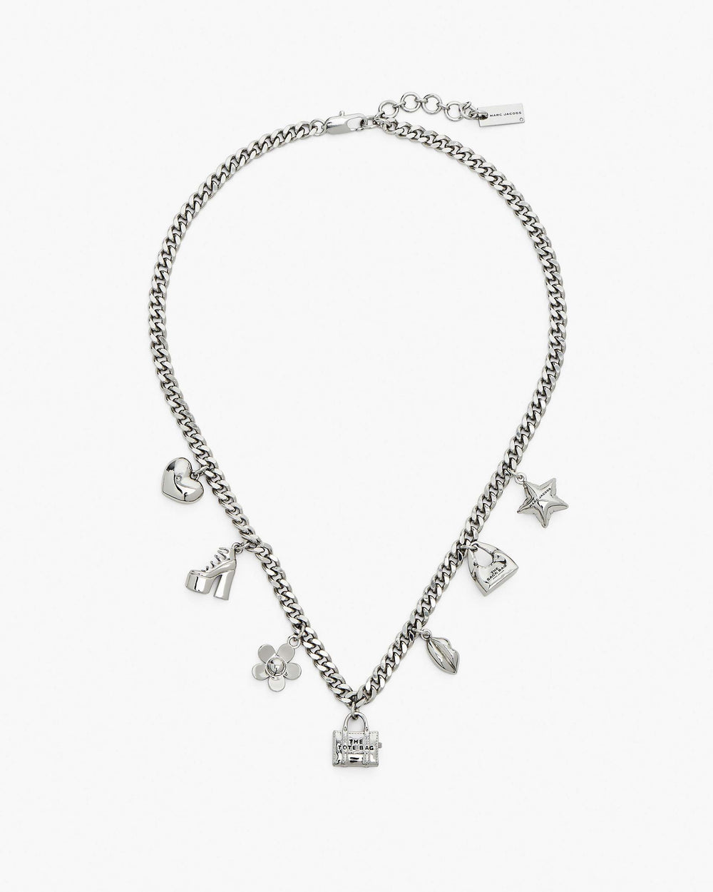 The Mini Icon Charm Necklace - Light Antique Silver | Marc Jacobs online