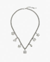 The Mini Icon Charm Necklace - Light Antique Silver | Marc Jacobs online