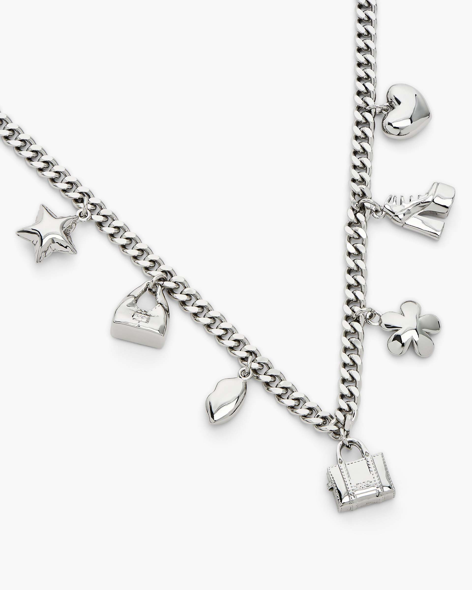 The Mini Icon Charm Necklace - Light Antique Silver | Marc Jacobs online