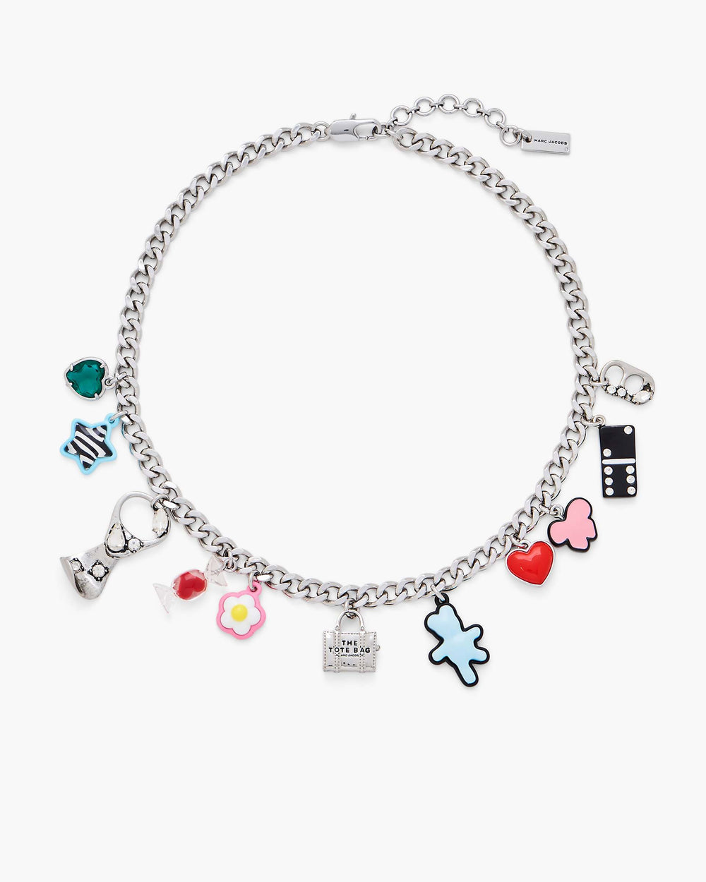 The Sticker Charm Necklace - Silver Multi | Marc Jacobs for sale