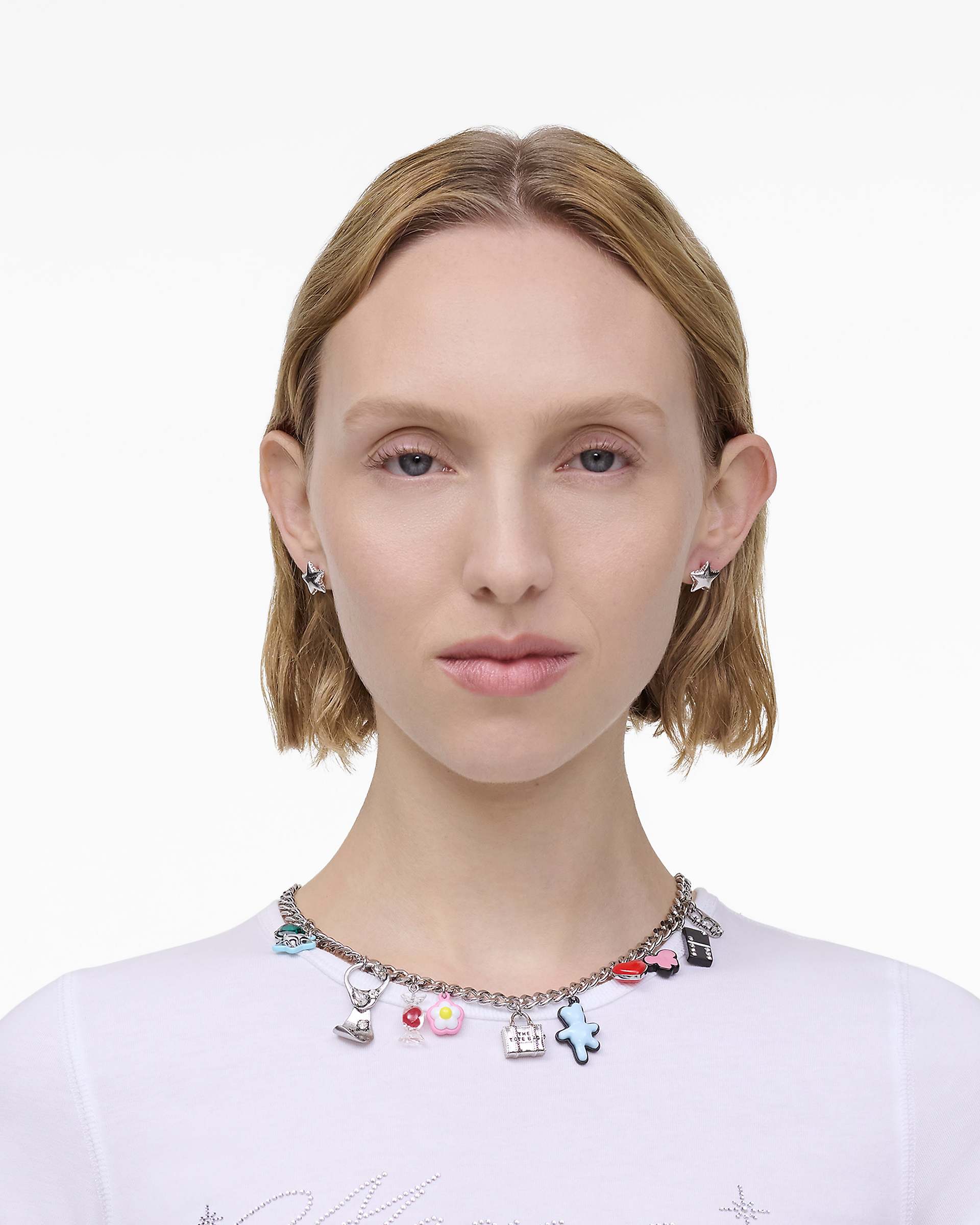 The Sticker Charm Necklace - Silver Multi | Marc Jacobs for sale