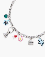 The Sticker Charm Necklace - Silver Multi | Marc Jacobs for sale