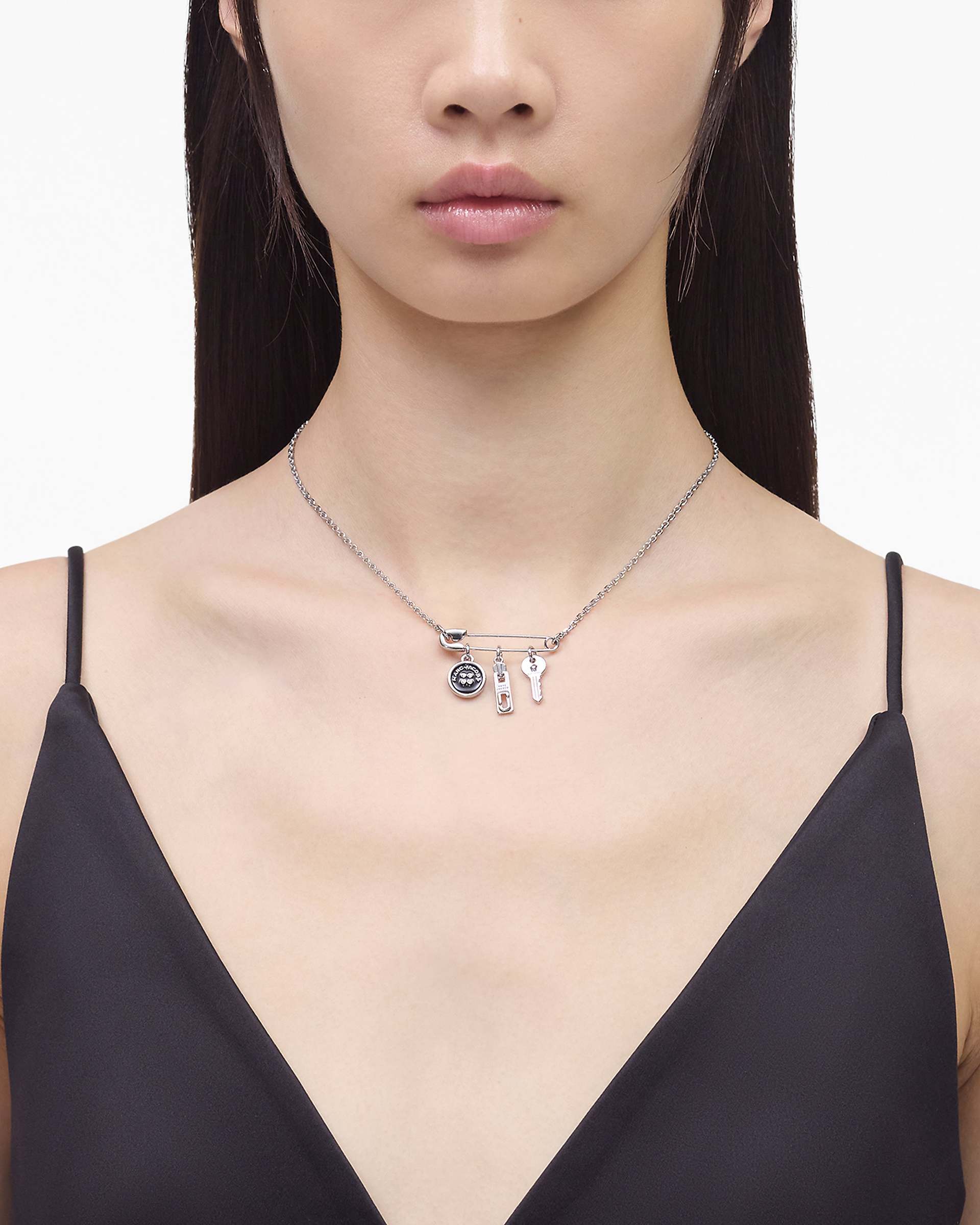Button Charm Necklace - Silver/Black | Marc Jacobs US