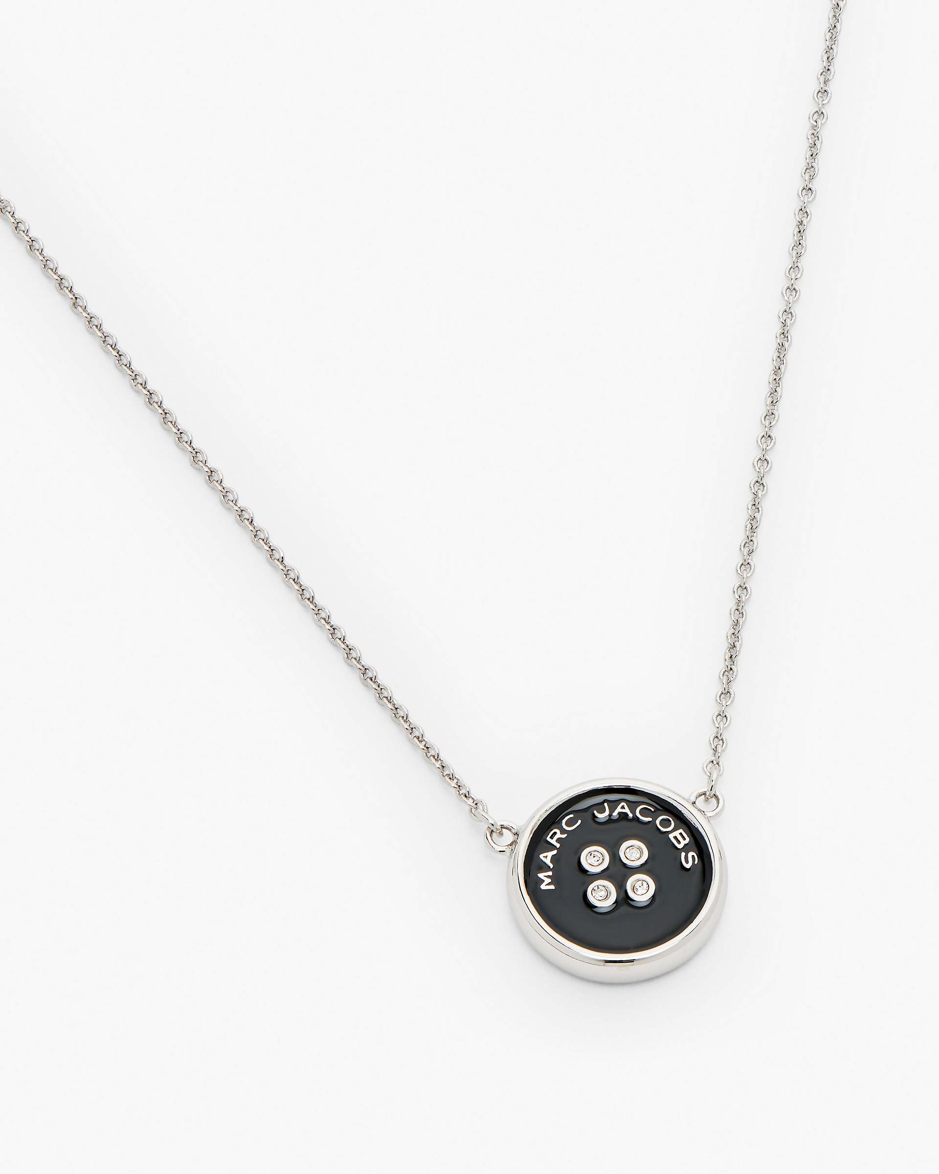 The Button Pendant Necklace - Silver/Black | Marc Jacobs online