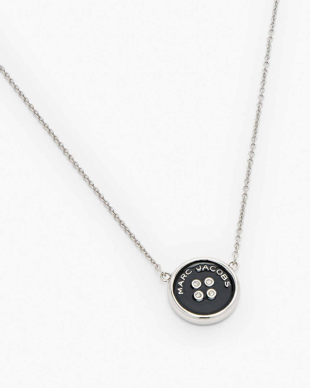 The Button Pendant Necklace - Silver/Black | Marc Jacobs online