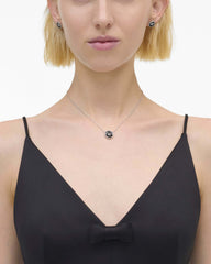 The Button Pendant Necklace - Silver/Black | Marc Jacobs online