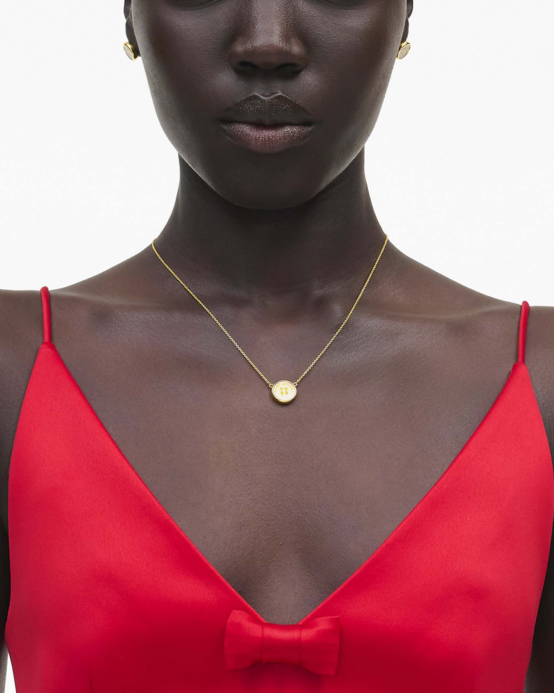The Button Pendant Necklace - Gold/Cream | Marc Jacobs for sale