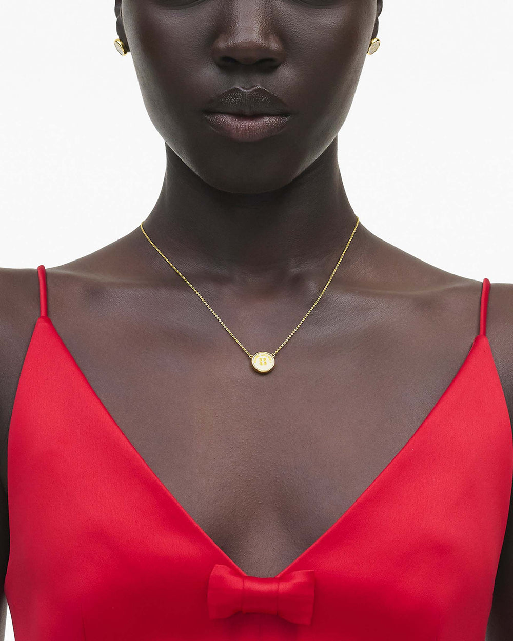 The Button Pendant Necklace - Gold/Cream | Marc Jacobs for sale