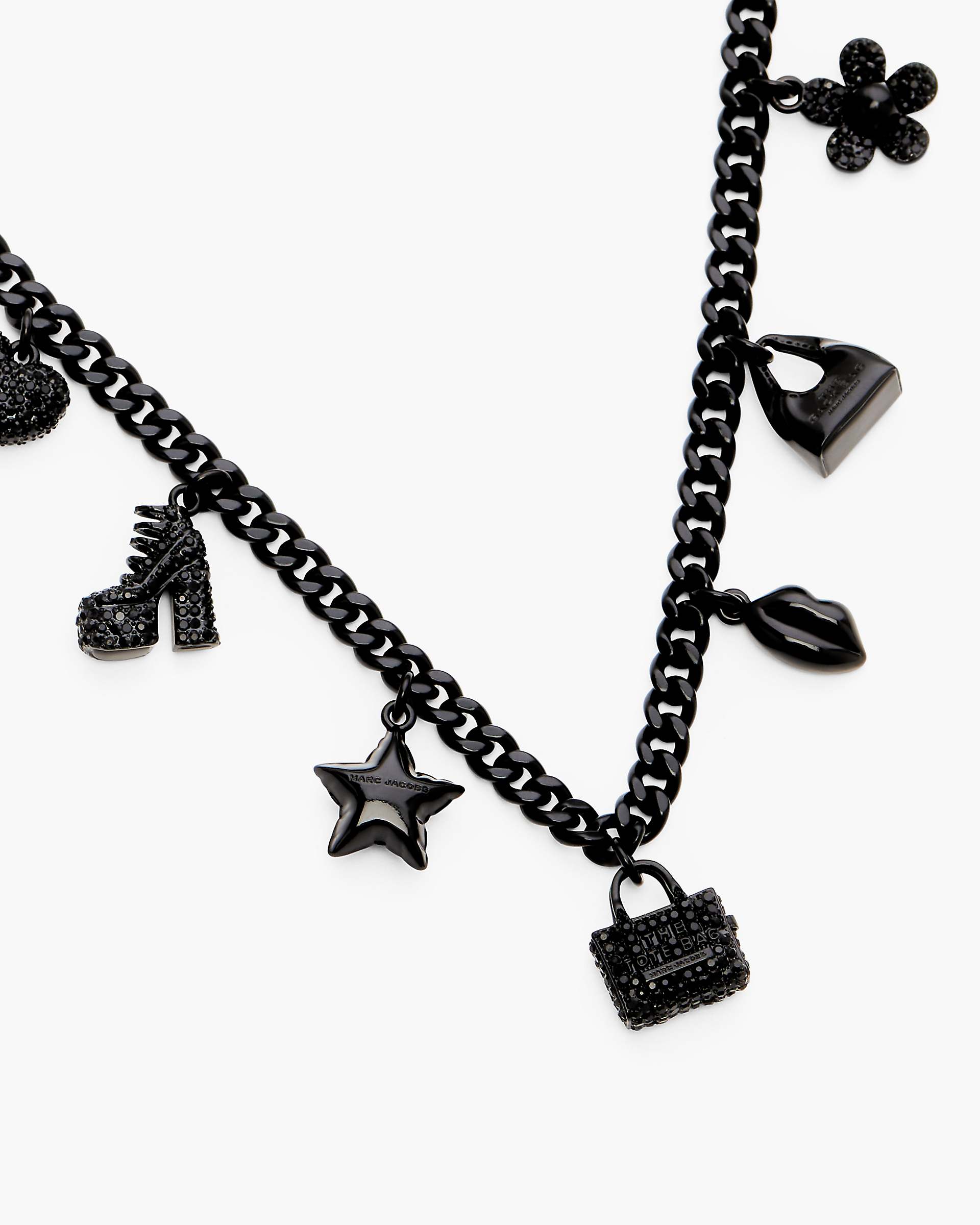 Mini Icon Pave Charm Necklace - Black/Black Crystal | Marc Jacobs online