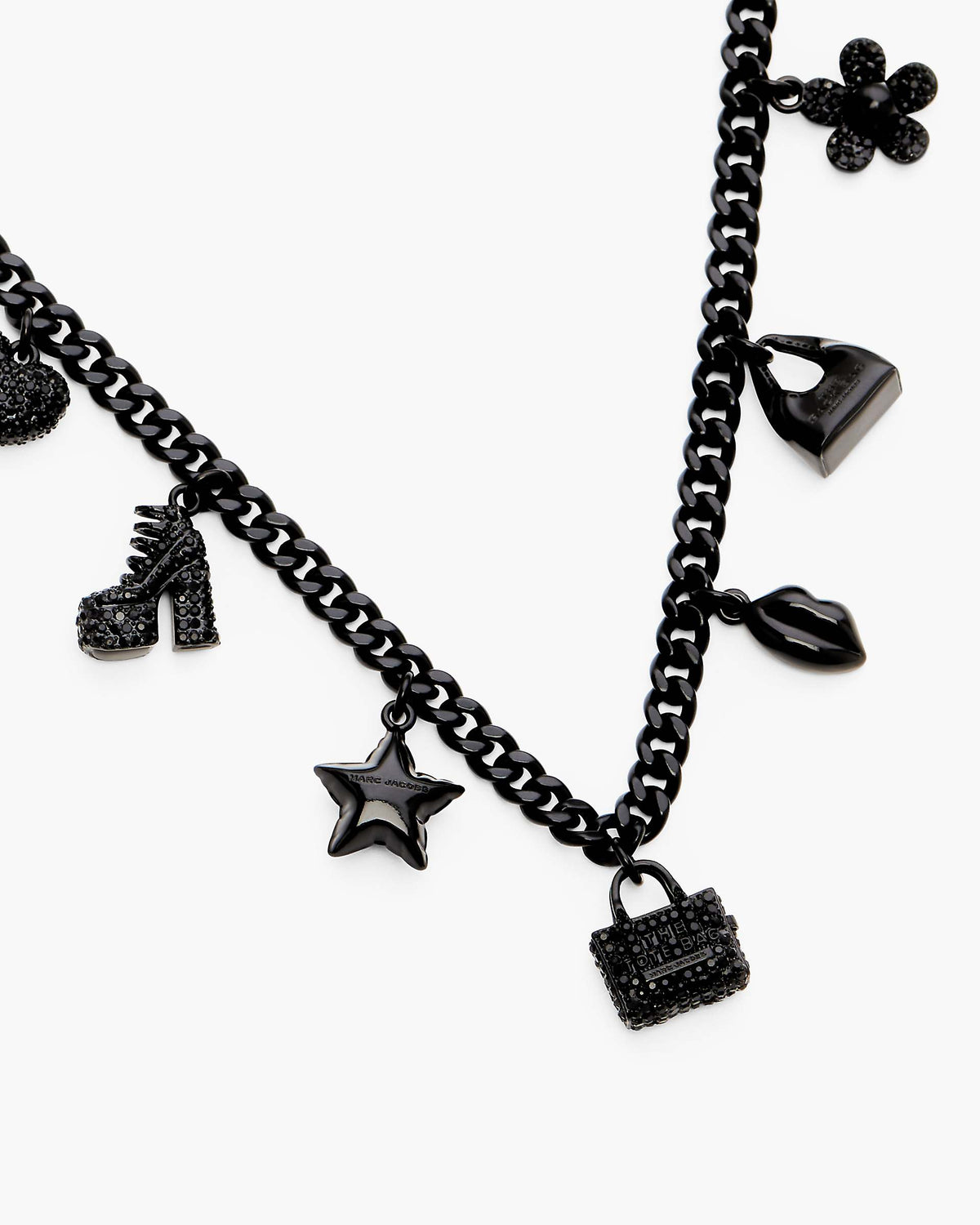 Mini Icon Pave Charm Necklace - Black/Black Crystal | Marc Jacobs online