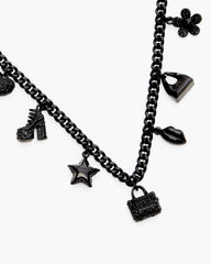 Mini Icon Pave Charm Necklace - Black/Black Crystal | Marc Jacobs online