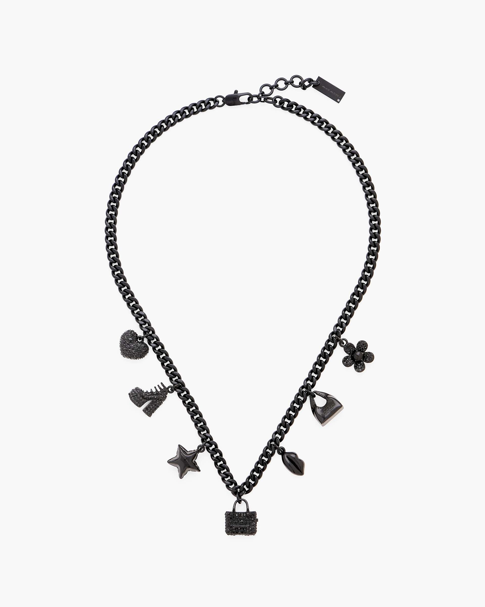 Mini Icon Pave Charm Necklace - Black/Black Crystal | Marc Jacobs online