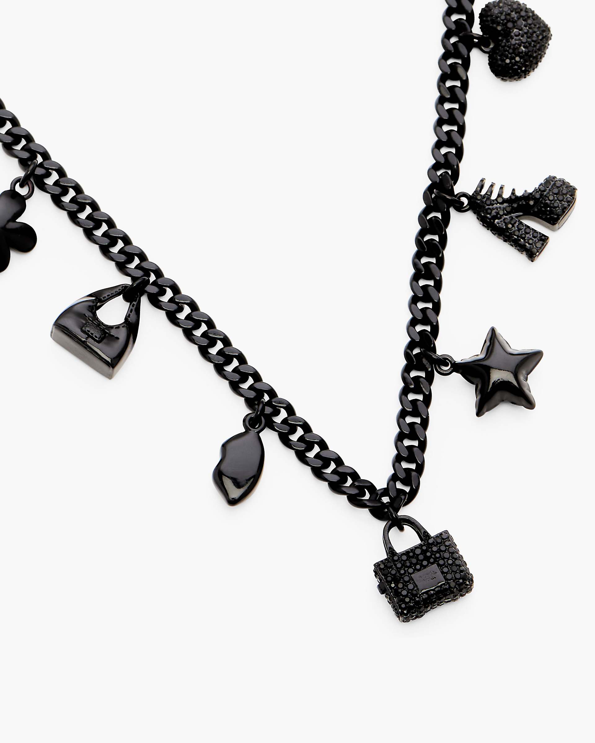 Mini Icon Pave Charm Necklace - Black/Black Crystal | Marc Jacobs online