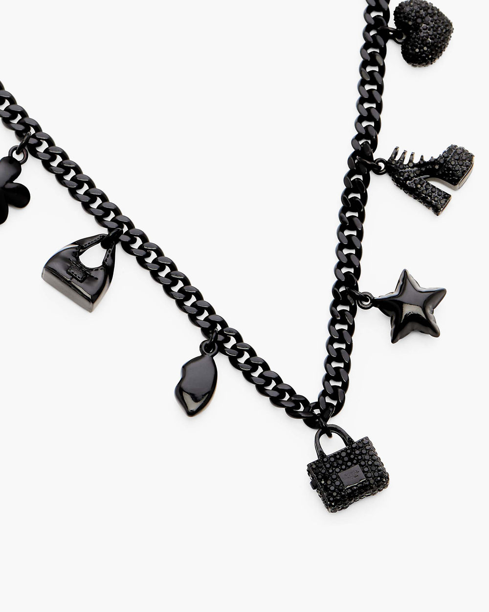 Mini Icon Pave Charm Necklace - Black/Black Crystal | Marc Jacobs online