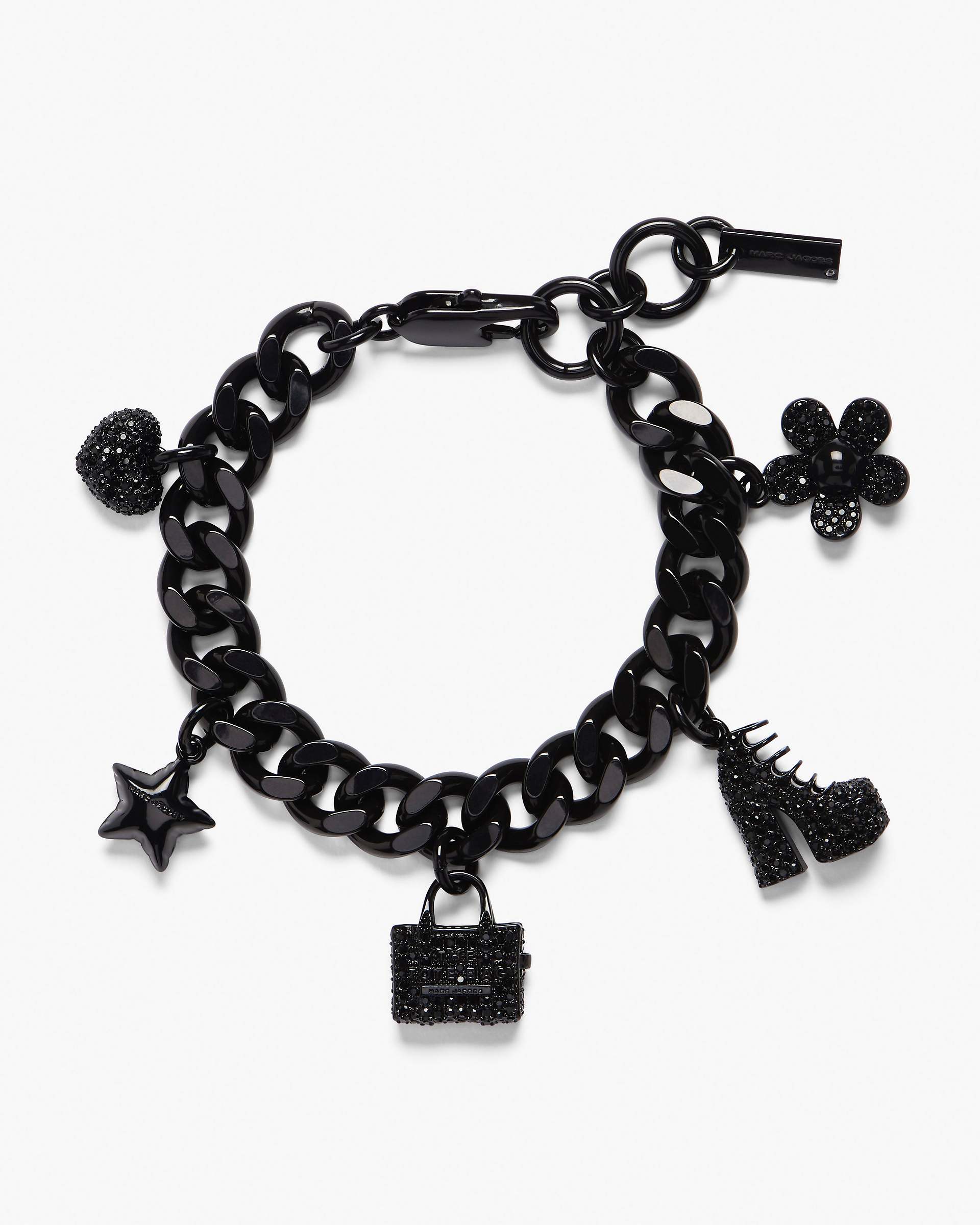 The Pave Mini Icon Charm Bracelet - Black/Black Crystal | Marc Jacobs discount