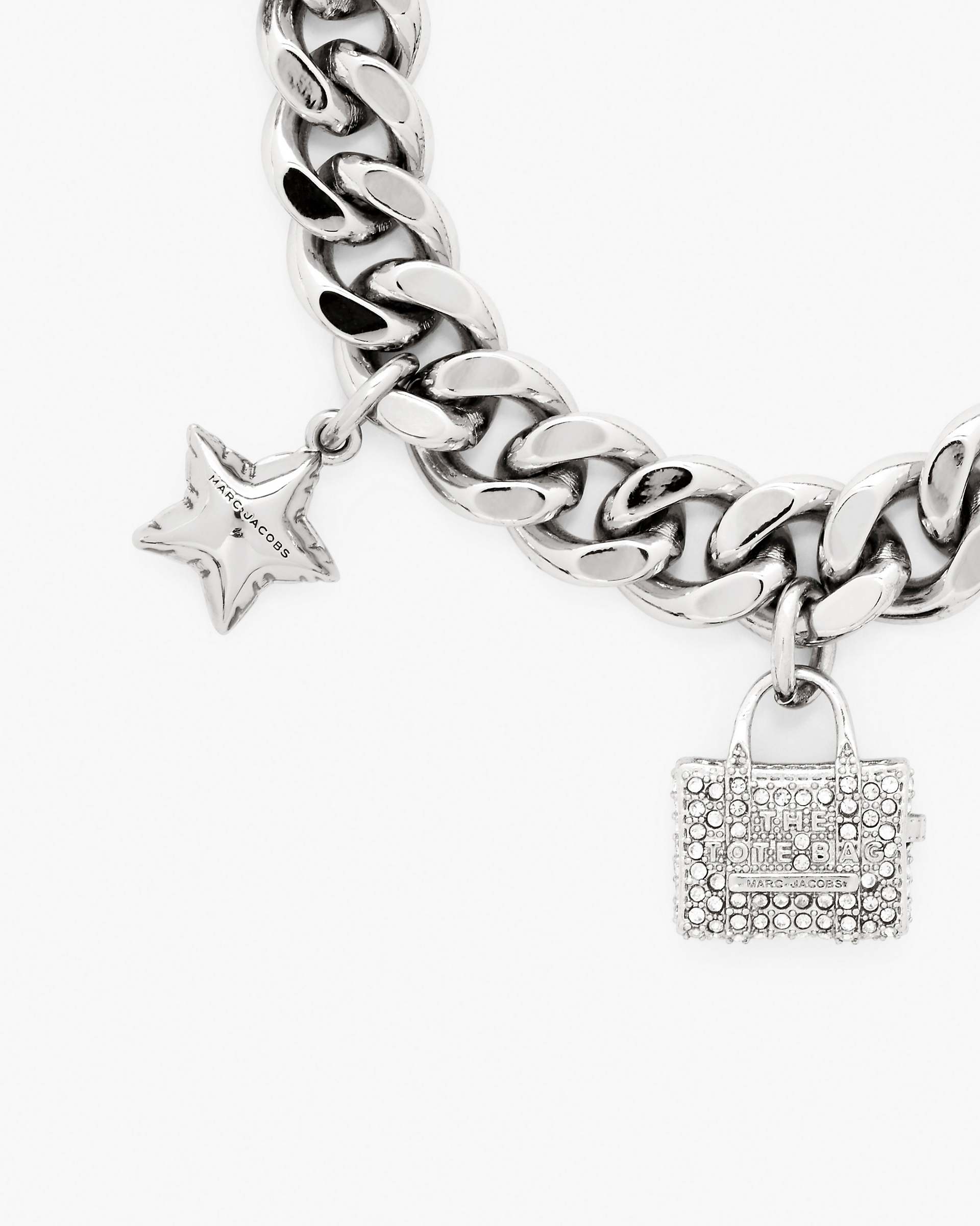 The Pave Mini Icon Charm Bracelet - Silver/Crystal | Marc Jacobs online