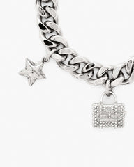 The Pave Mini Icon Charm Bracelet - Silver/Crystal | Marc Jacobs online