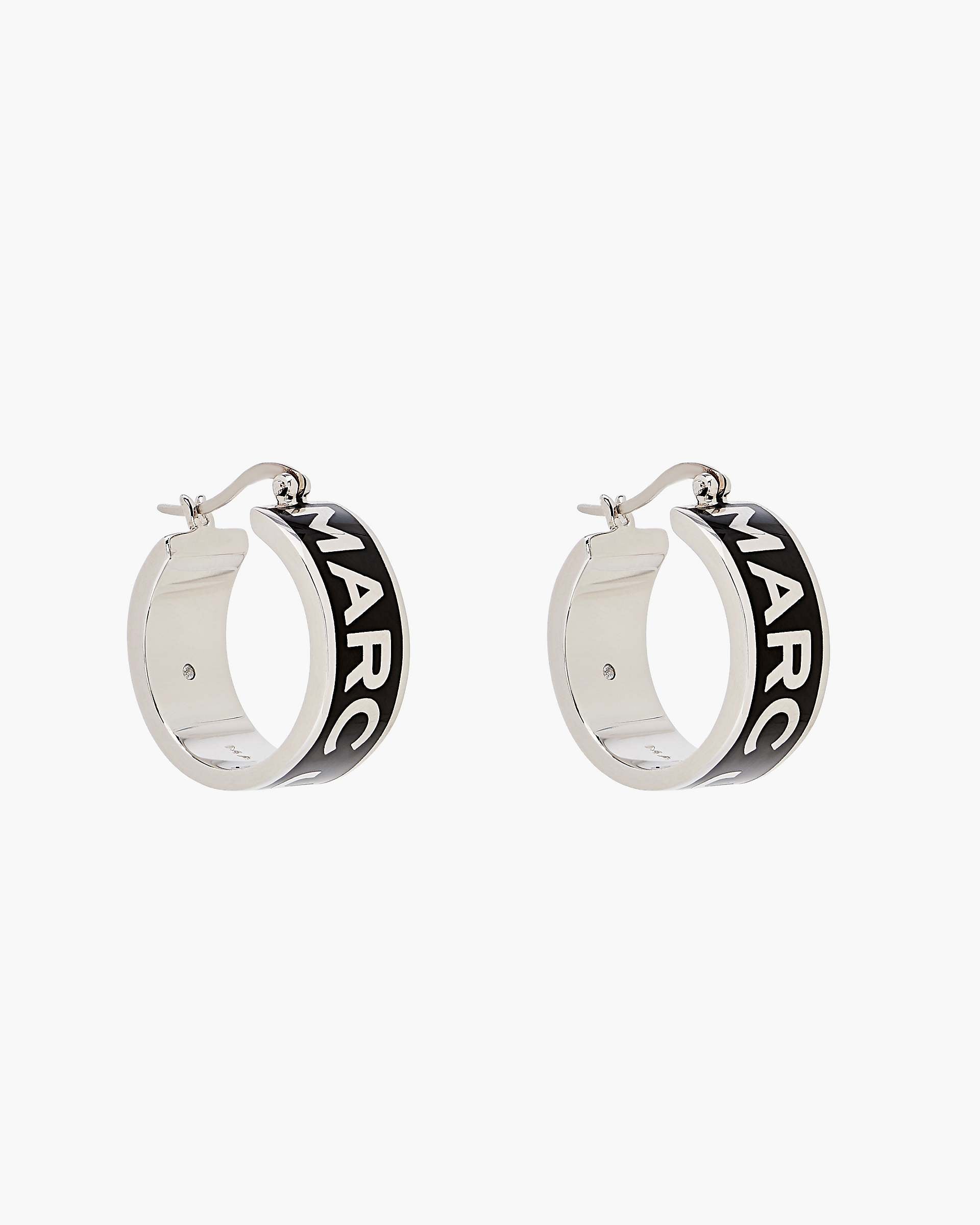 The Marc Jacobs Hoop Earrings - Silver/Black | Marc Jacobs online