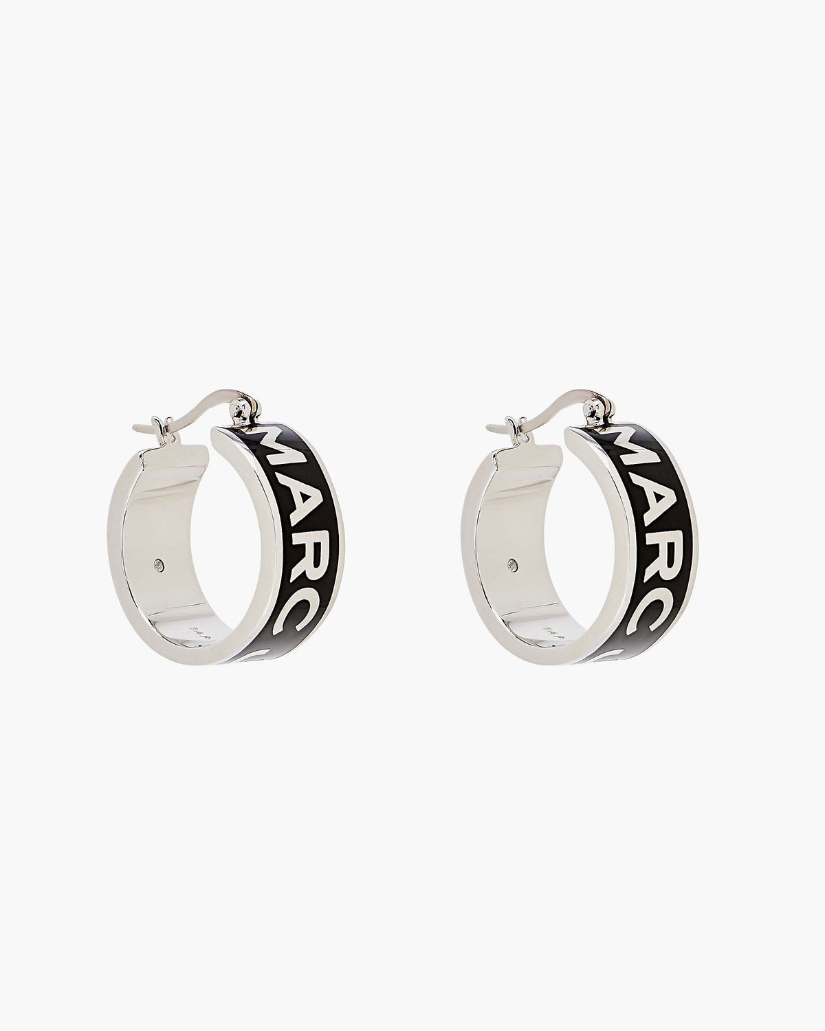 The Marc Jacobs Hoop Earrings - Silver/Black | Marc Jacobs online