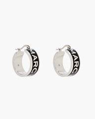The Marc Jacobs Hoop Earrings - Silver/Black | Marc Jacobs online