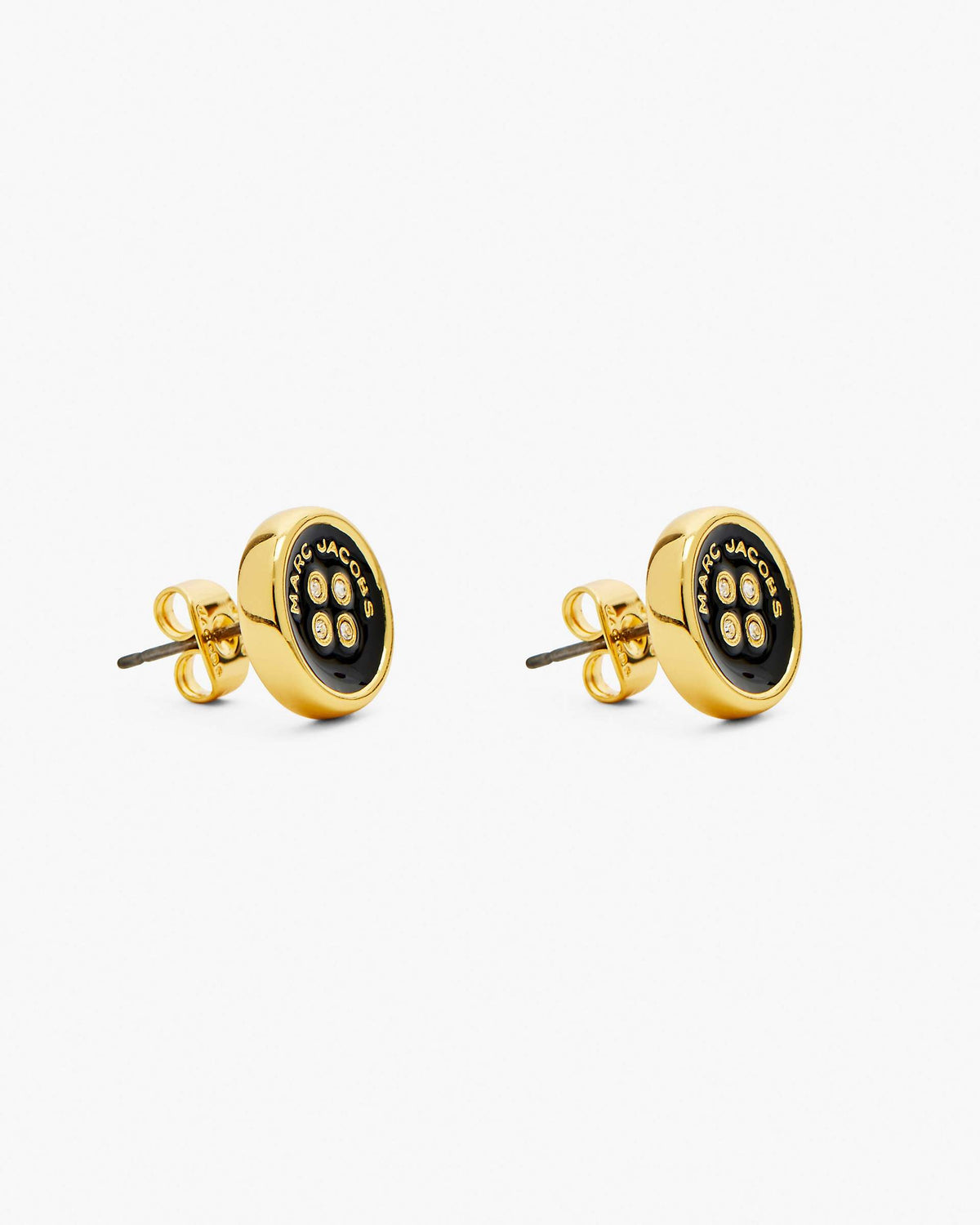 The Button Stud Earrings - Gold/Black | Marc Jacobs for sale
