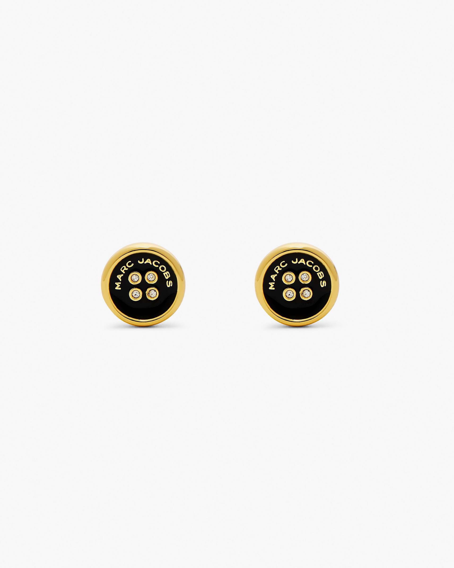 The Button Stud Earrings - Gold/Black | Marc Jacobs for sale