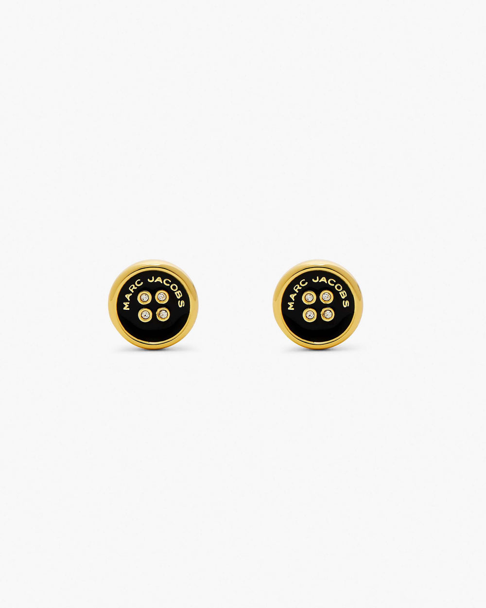 The Button Stud Earrings - Gold/Black | Marc Jacobs for sale