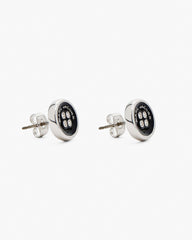 The Button Stud Earrings - Silver/Black | Marc Jacobs on sale