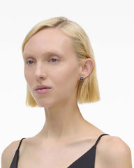 The Button Stud Earrings - Silver/Black | Marc Jacobs on sale