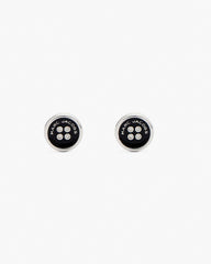 The Button Stud Earrings - Silver/Black | Marc Jacobs on sale