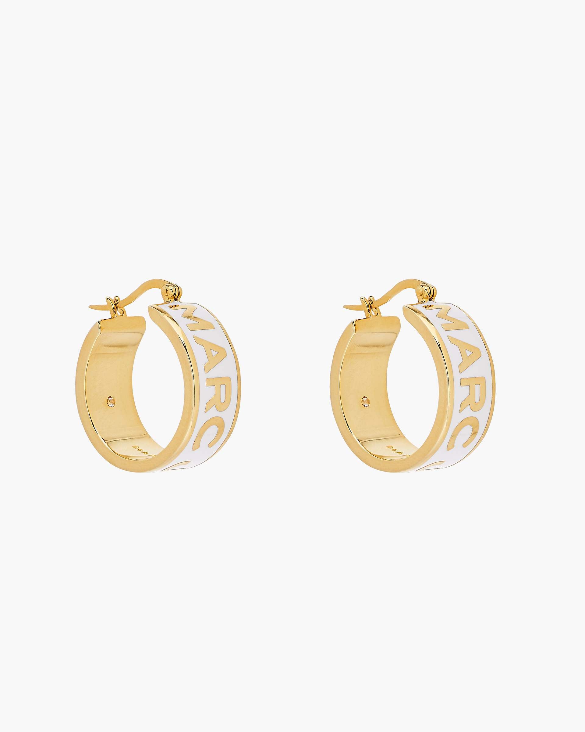 The Marc Jacobs Hoop Earrings - Gold/Cream | Marc Jacobs online