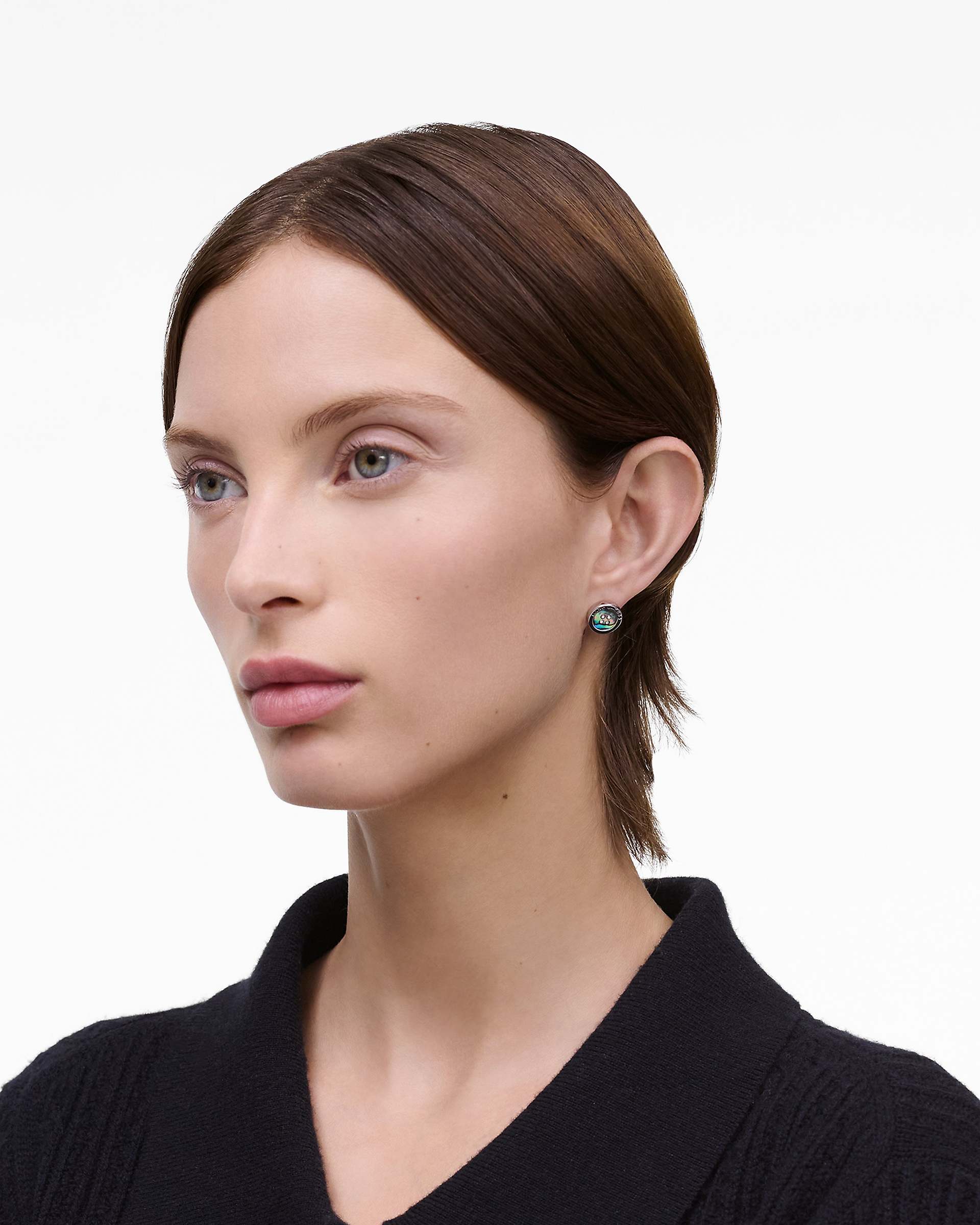 The Button Abalone Stud Earrings - Silver/Abalone | Marc Jacobs discount